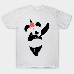 'Dabbing Panda Ice Cream Unicorn' Funny Panda Gift T-Shirt